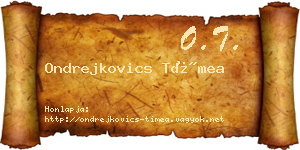 Ondrejkovics Tímea névjegykártya